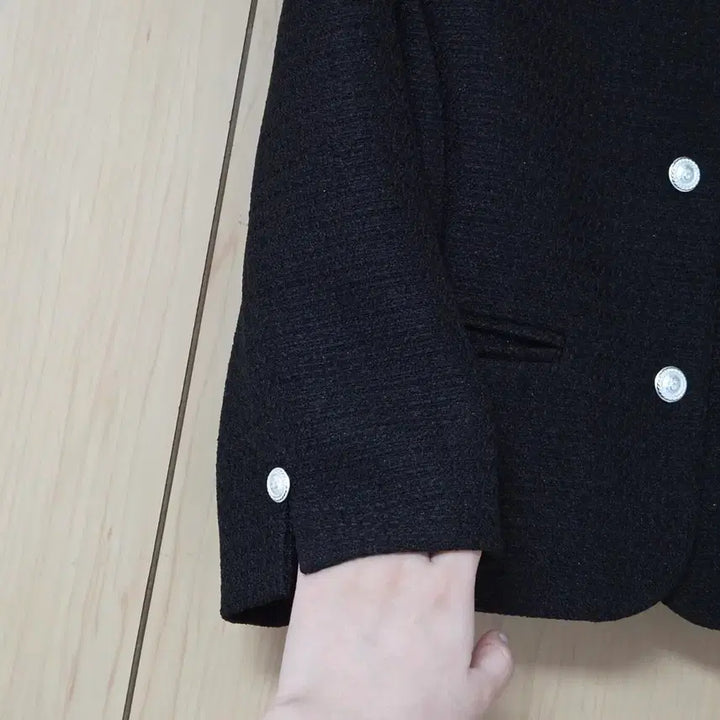 [BUNJANG] Miel Tweed Jacket / 택달린새상품) 미엘 miel 브레스자켓 블랙 노카라 7부 숏 트위드