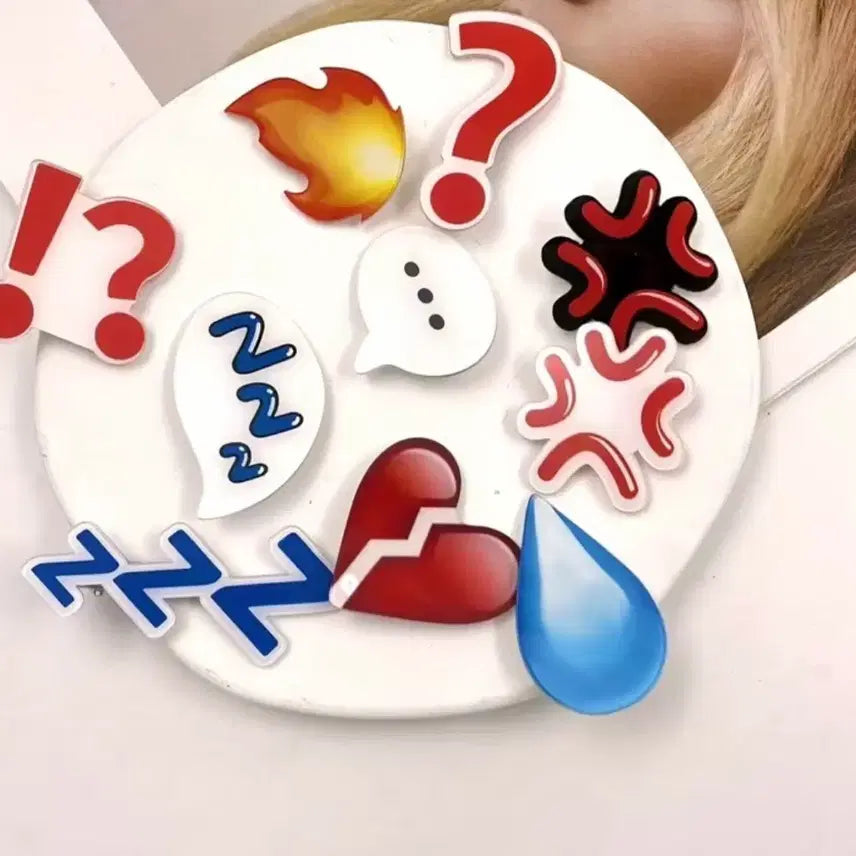 [BUNJANG] Emoticon Hairpin Set / 서비스 덤) 감정표현 이모티콘 헤어핀 집게핀