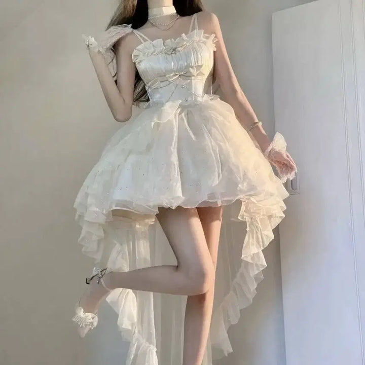 [BUNJANG] Glittering Lolita Trail Dress / 로리타 지뢰계 반짝이 트레일 드레스(5컬러)