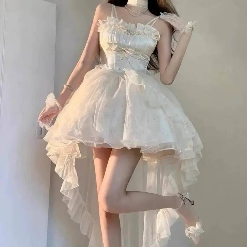 [BUNJANG] Glittering Lolita Trail Dress / 로리타 지뢰계 반짝이 트레일 드레스(5컬러)