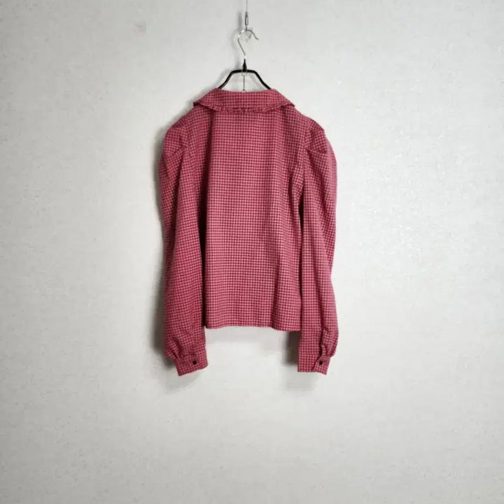 [BUNJANG] Near and Dear Checkered Puff Sleeve Blouse / 니어앤디어 퍼프소매 체크 블라우스55 66
