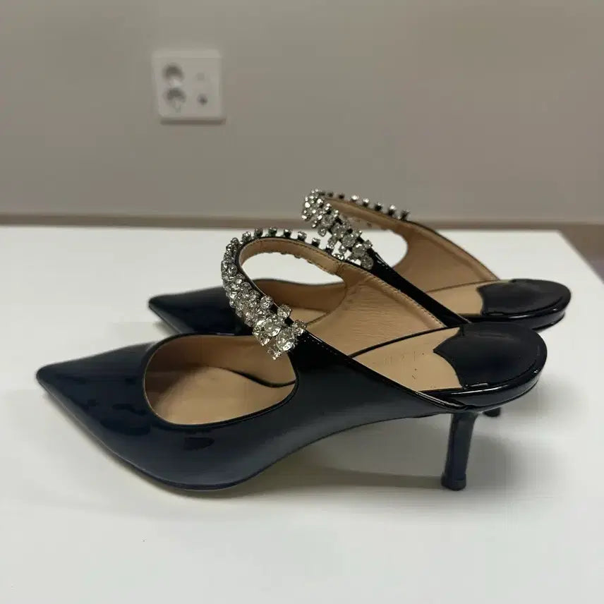 [BUNJANG] LeMoncher Cubic Mule Wedding Shoes Black 245 / 르몽쉐 큐빅 뮬 웨딩슈즈 블랙 245
