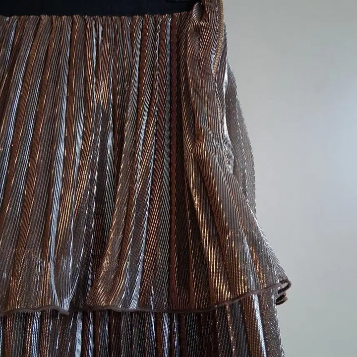 [BUNJANG] Self-Portrait Metallic Ruffle Skirt / 셀프포트레이트 메탈 캉캉 스커트