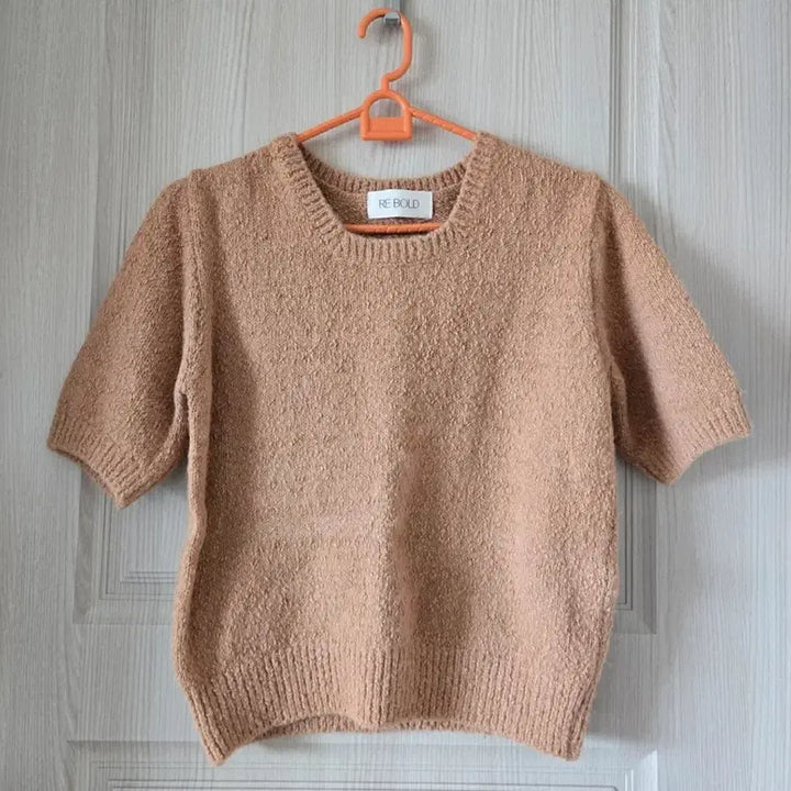 [BUNJANG] Re:Bold Orange Knit Cardigan Set / 리볼드 오렌지색 니트 반팔 + 가디건 set