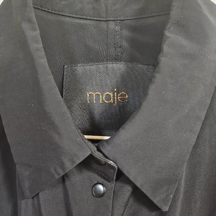 [BUNJANG] Maje Lambskin Panel Long Shirt Dress / Maje/마쥬 양피덧댄 롱셔츠겸 원피스