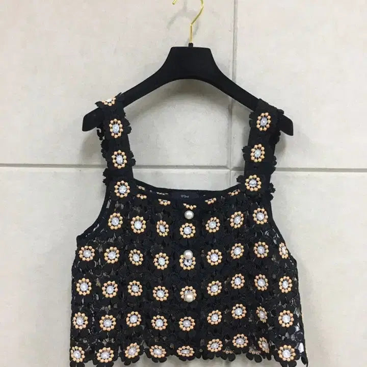 [SOLD OUT] 한섬 오즈세컨 정품 크로셰 뷔스티에 + 플라워 밴딩롱스커트 투피스세트