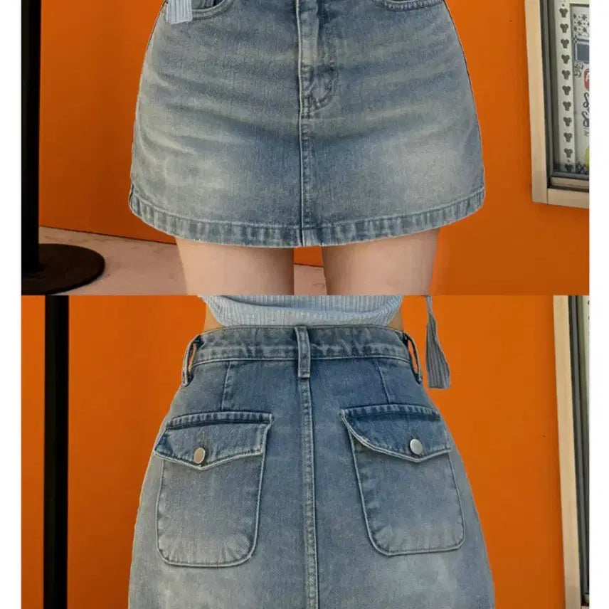 [SOLD OUT] 카인다미 골반볼륨업 연중청 투포켓 치마바지 S