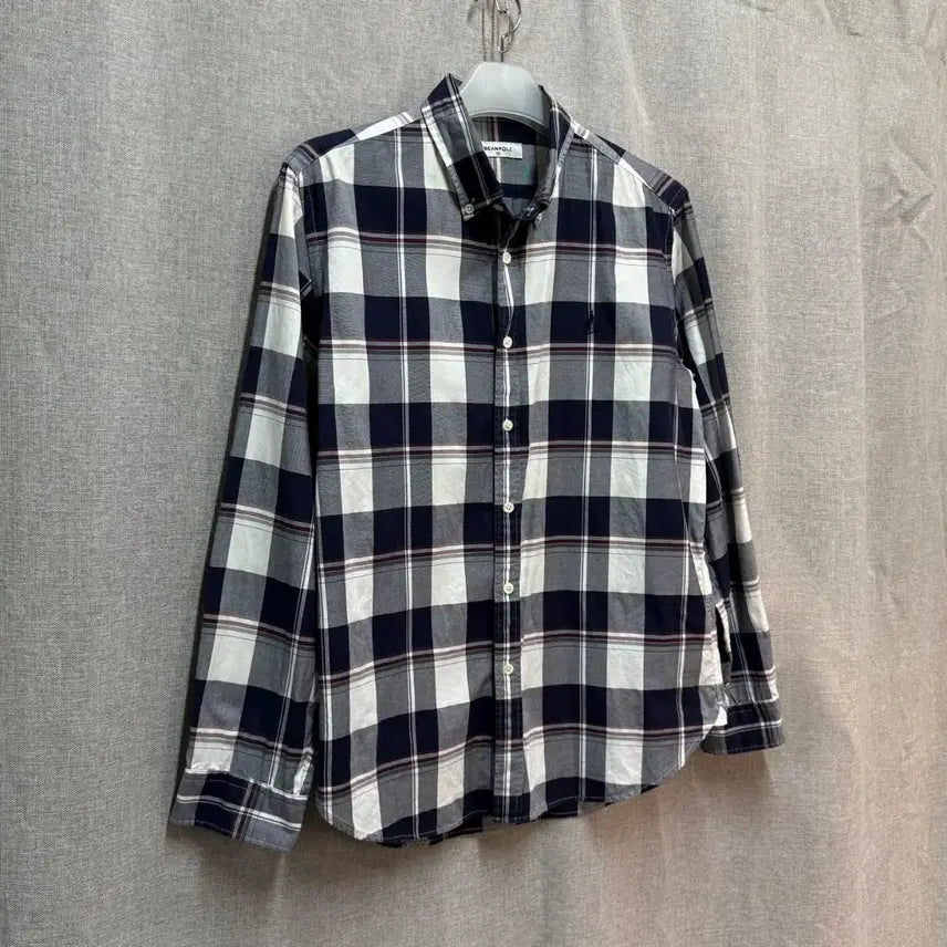 [SOLD OUT] [105] 빈폴 네이비 체크 긴팔 셔츠 남방