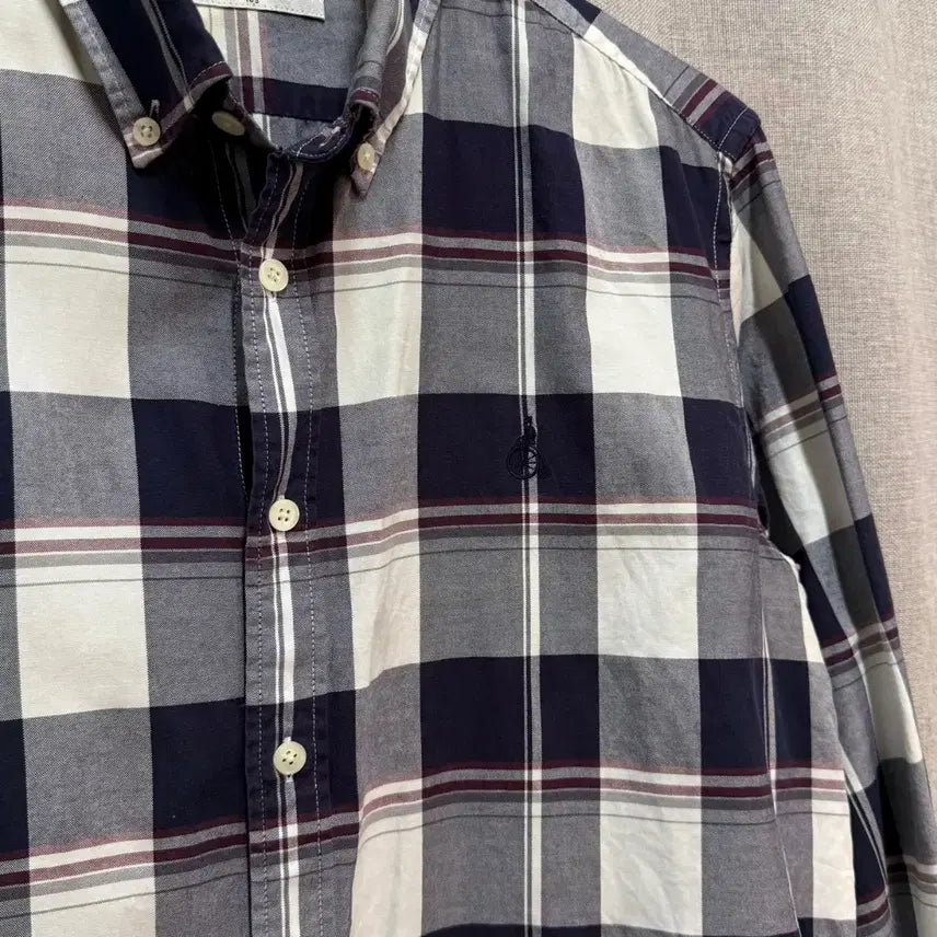 [SOLD OUT] [105] 빈폴 네이비 체크 긴팔 셔츠 남방