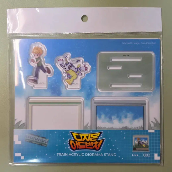 [SOLD OUT] 디지몬 콜라보 카페 오마케 전차 아크릴 디오라마 미개봉 매튜 파피몬