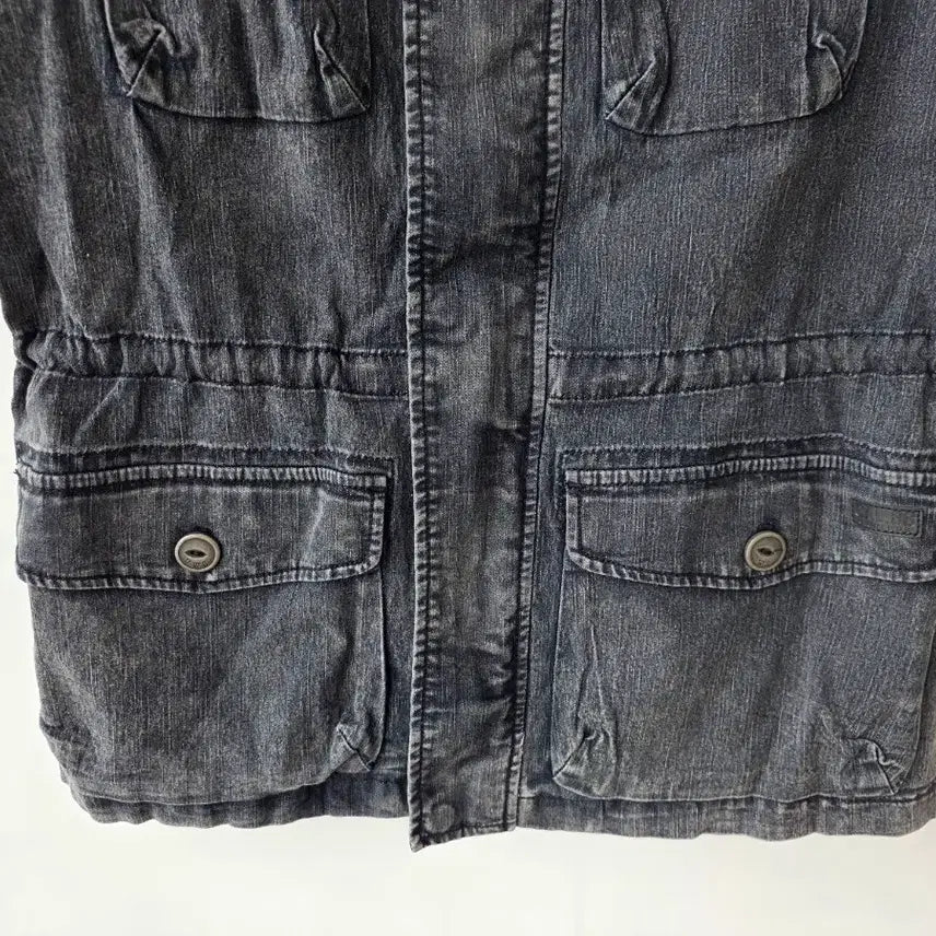 [SOLD OUT] 55-66)블랙 데님 스트링 조끼/새제품