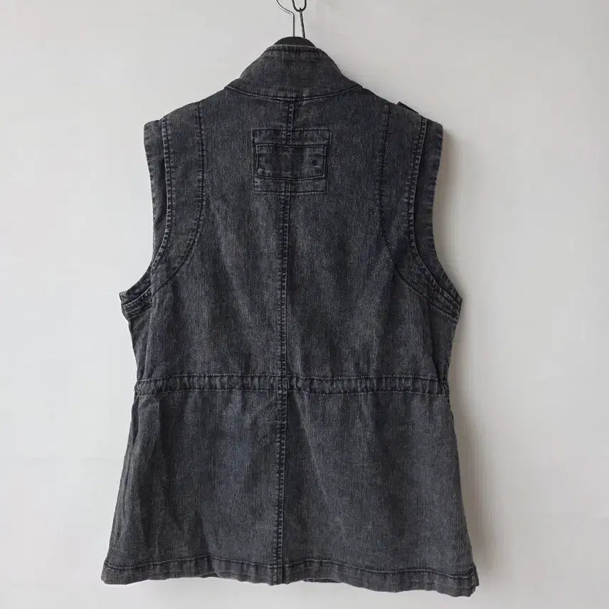 [SOLD OUT] 55-66)블랙 데님 스트링 조끼/새제품