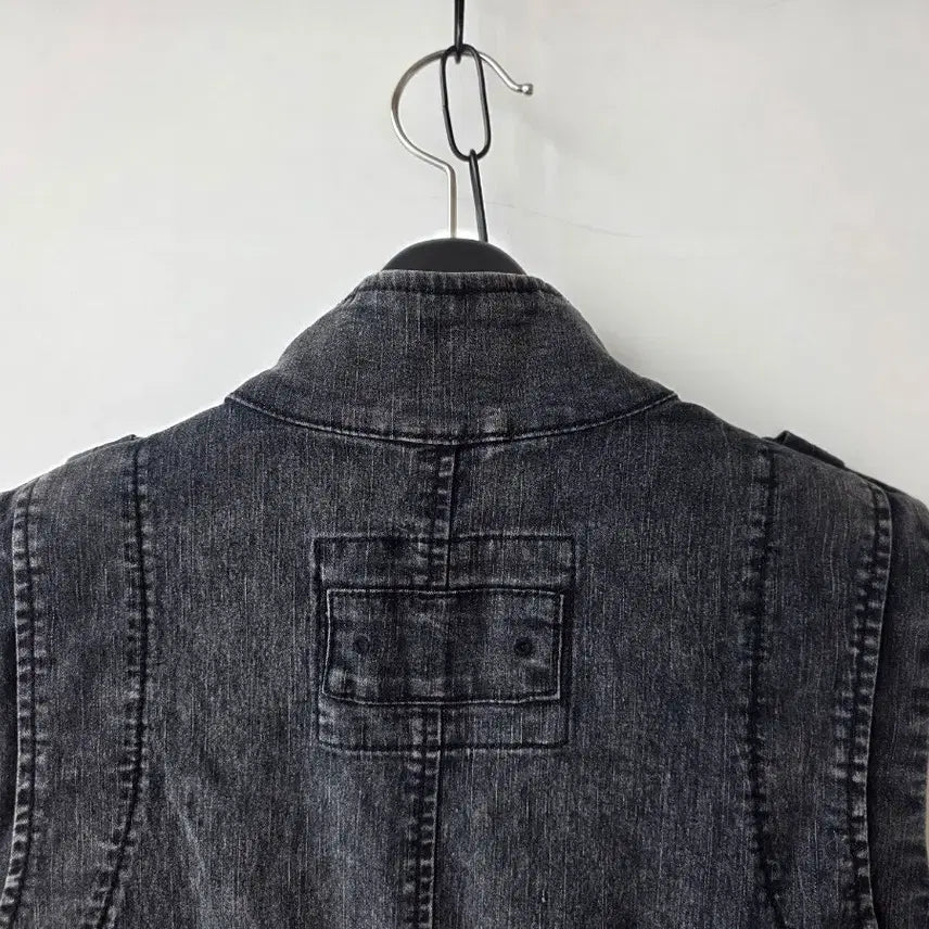 [SOLD OUT] 55-66)블랙 데님 스트링 조끼/새제품