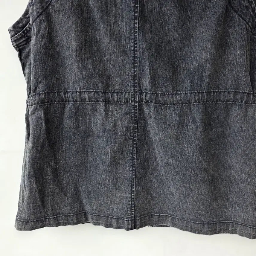 [SOLD OUT] 55-66)블랙 데님 스트링 조끼/새제품