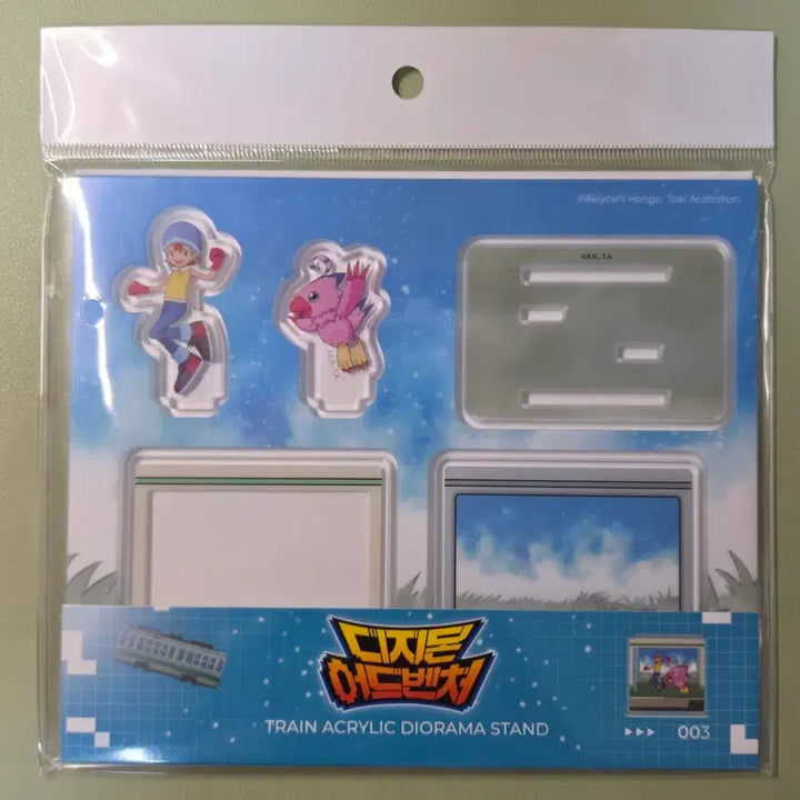 [BUNJANG] Digimon Collaboration Cafe Omegamon Acrylic Diorama Sora &amp; Piyomon / 디지몬 콜라보 카페 오마케 전차 아크릴 디오라마 미개봉 한소라 피요몬