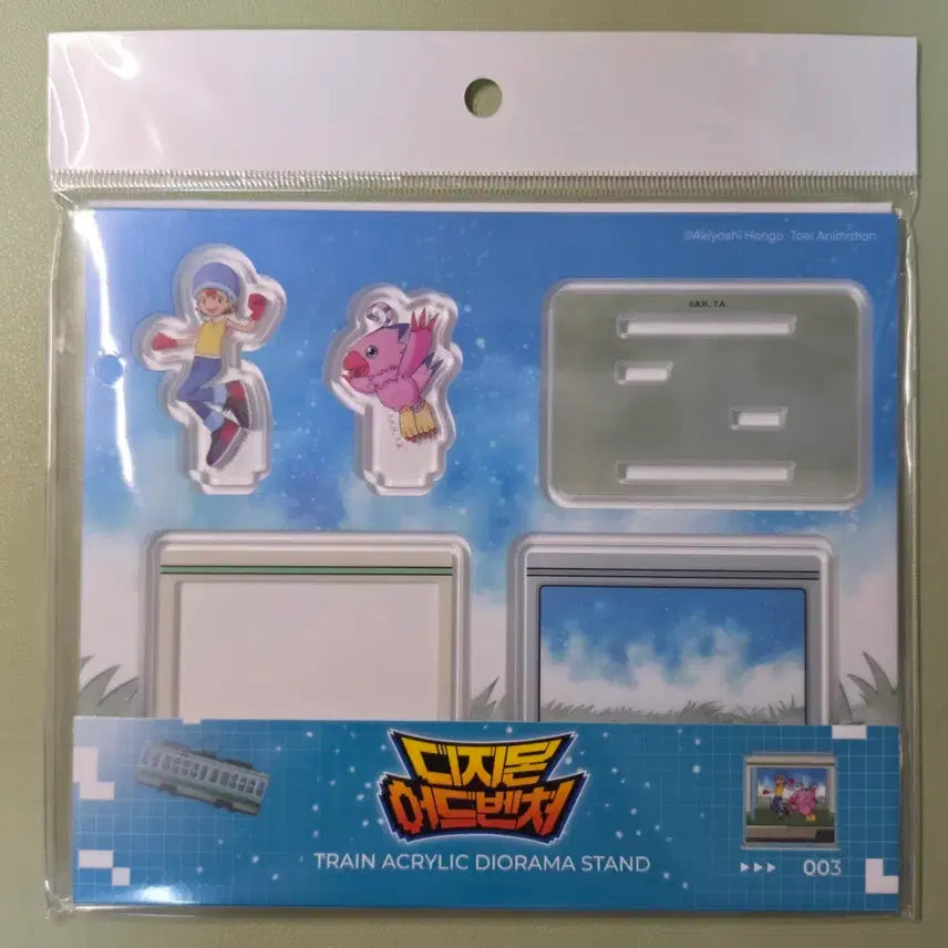 [BUNJANG] Digimon Collaboration Cafe Omegamon Acrylic Diorama Sora &amp; Piyomon / 디지몬 콜라보 카페 오마케 전차 아크릴 디오라마 미개봉 한소라 피요몬