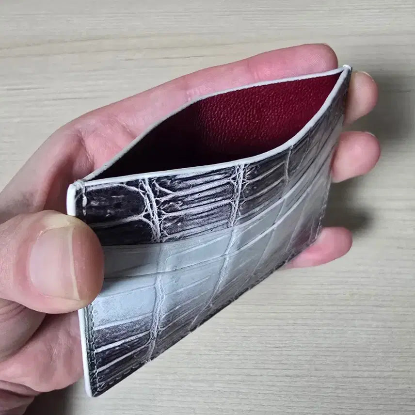 [BUNJANG] Infinito Crocodile Leather Slim Card Holder Himalaya / 인피니토 악어가죽 슬림 카드지갑 히말라야 새제품