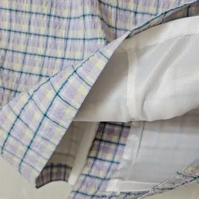 [BUNJANG] S Size Seersucker Check Long Skirt / S 고퀄 롱스커트 새상품