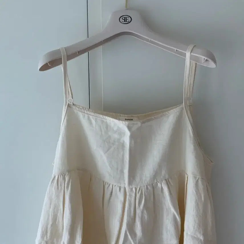 [SOLD OUT] 새상품 유노이아 린넨 스트링 원피스 크림