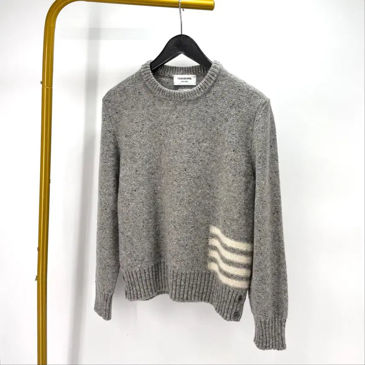 [BUNJANG] Thom Browne 4-Bar Mohair Knit Sweater - Grey (Size 2) / [2사이즈] 톰브라운 사선 모헤어 니트 그레이 (MKA448A)