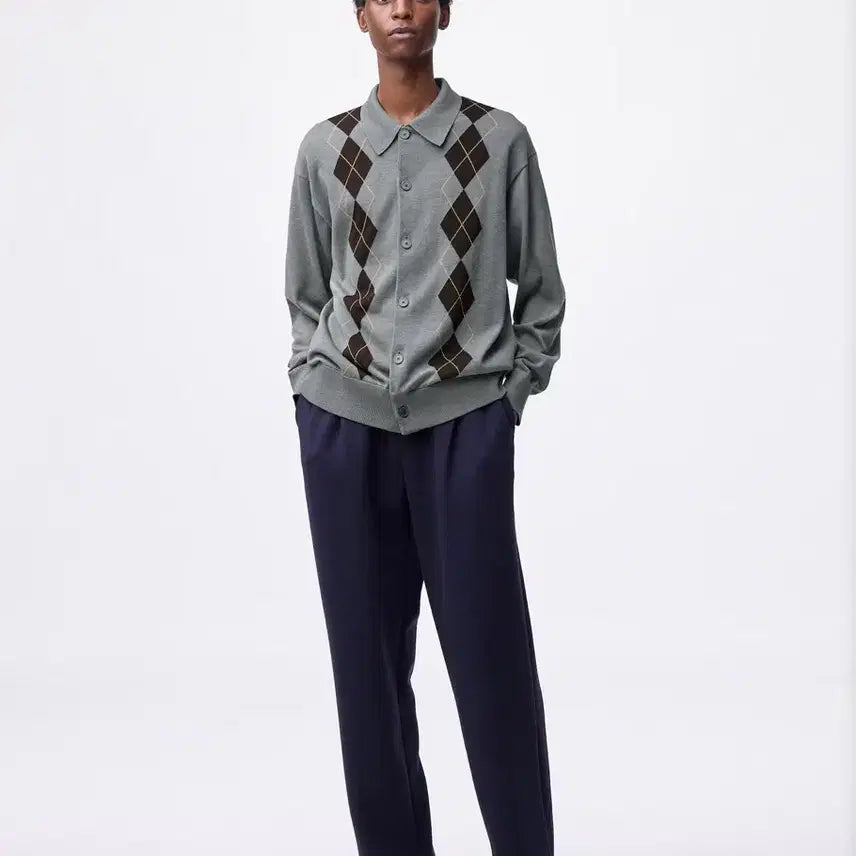 [BUNJANG] GU Argyle Pattern Cardigan / [XL] GU 아가일 가디건
