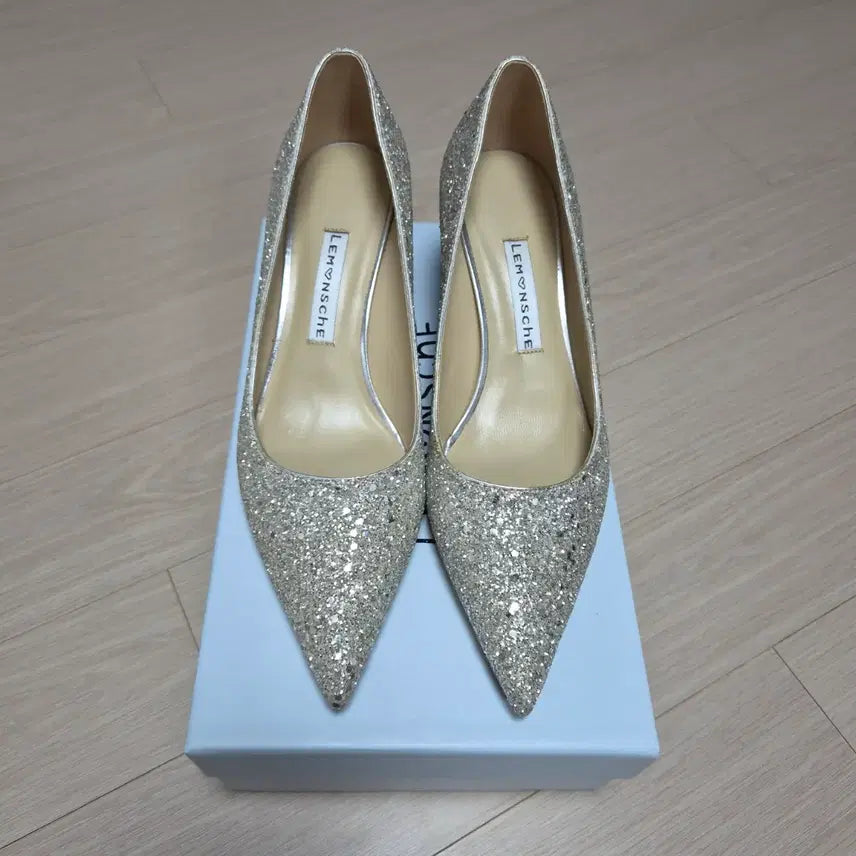 [BUNJANG] LeMonShow Glitter Heel Wedding Shoes / 르몽쉐 글리터힐 웨딩슈즈 235