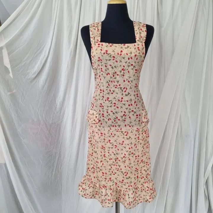 [BUNJANG] Vintage Mood Chiffon Frill Dress Apron / 빈티지 무드 쉬폰 프릴 원피스 앞치마 (상태양호)
