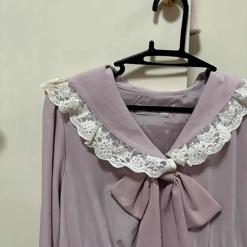 [BUNJANG] Ank Rouge Ribbon Lace Sailor Dress / 앙크루즈 리본 레이스 세일러 원피스 양산형 지뢰계