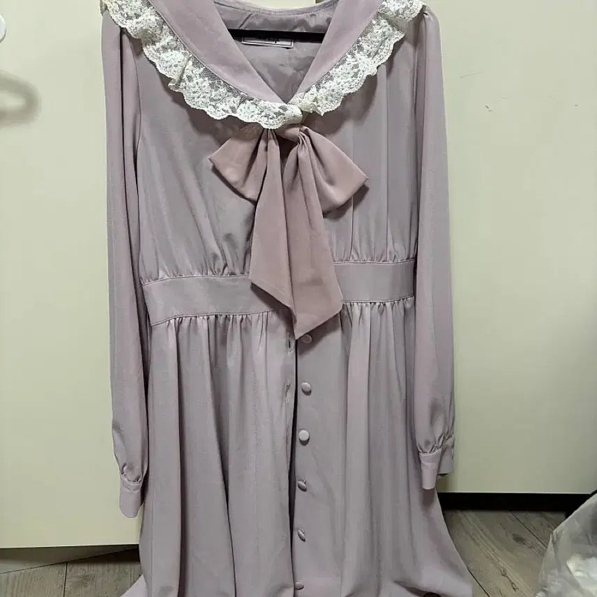 [BUNJANG] Ank Rouge Ribbon Lace Sailor Dress / 앙크루즈 리본 레이스 세일러 원피스 양산형 지뢰계