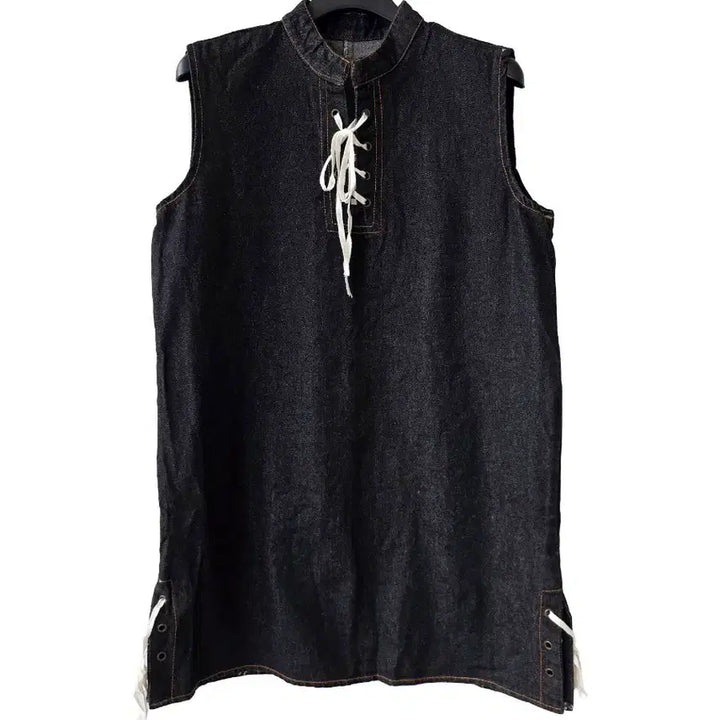 [BUNJANG] Denim Sleeveless Long Vest / 55-66)데님 민소매 롱조끼 /새제품