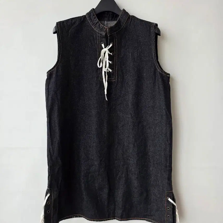 [BUNJANG] Denim Sleeveless Long Vest / 55-66)데님 민소매 롱조끼 /새제품