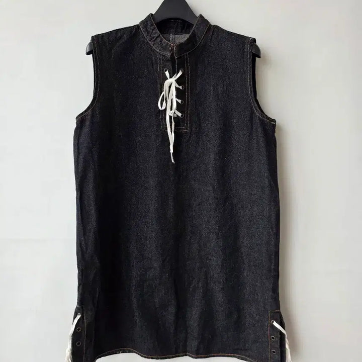 [BUNJANG] Denim Sleeveless Long Vest / 55-66)데님 민소매 롱조끼 /새제품