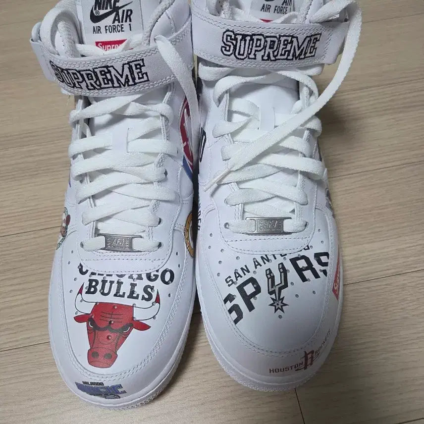 [BUNJANG] Nike Air Force 1 Supreme Mid NBA White Sneakers / 275 에어포스 슈프림 미드 NBA 화이트