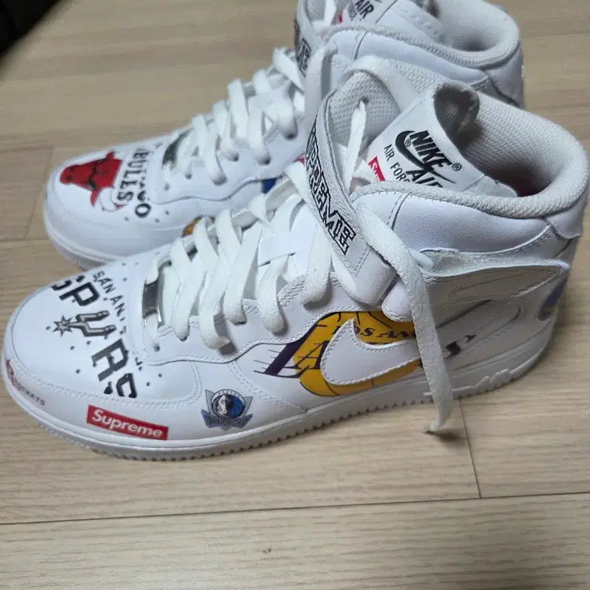 [BUNJANG] Nike Air Force 1 Supreme Mid NBA White Sneakers / 275 에어포스 슈프림 미드 NBA 화이트