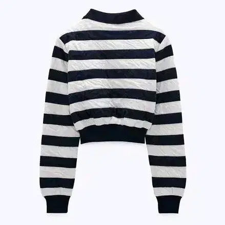 [BUNJANG] ZARA Jacquard Stripe Polo Sweater / 자라(ZARA) 자카드 스트라이프 스웨터 L