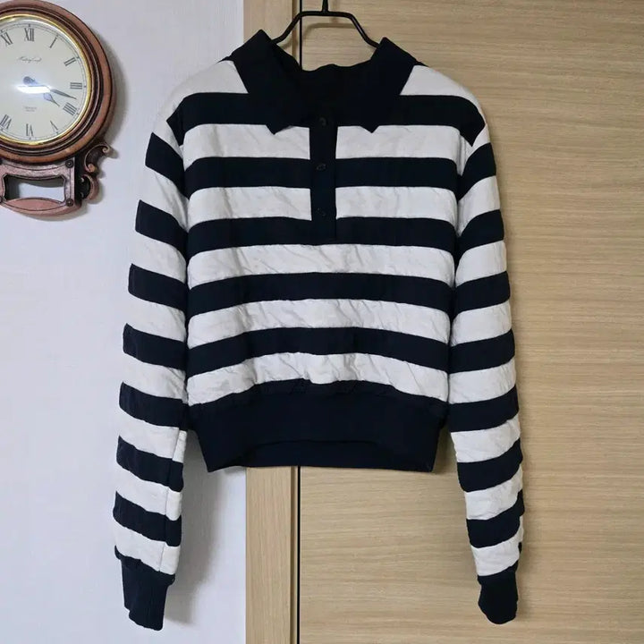 [BUNJANG] ZARA Jacquard Stripe Polo Sweater / 자라(ZARA) 자카드 스트라이프 스웨터 L