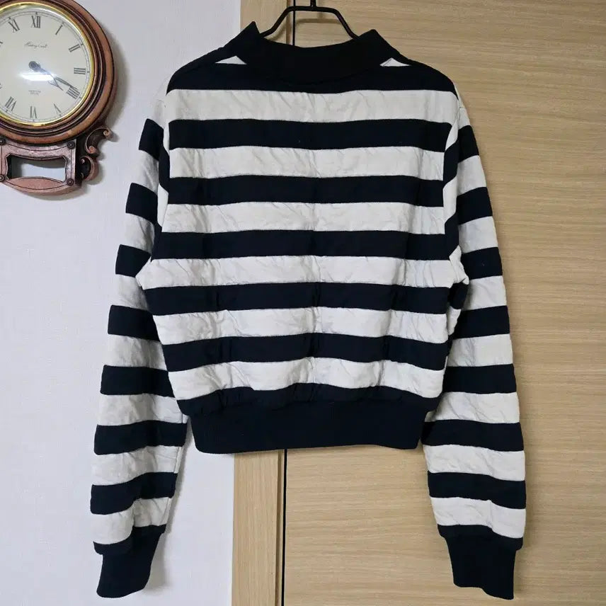 [BUNJANG] ZARA Jacquard Stripe Polo Sweater / 자라(ZARA) 자카드 스트라이프 스웨터 L