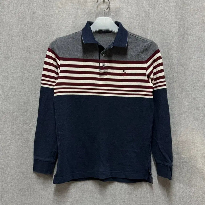 [BUNJANG] Hazzys Striped Cotton Long Sleeve Polo Shirt / [95] 헤지스 스트라이프 코튼 면 긴팔 카라티
