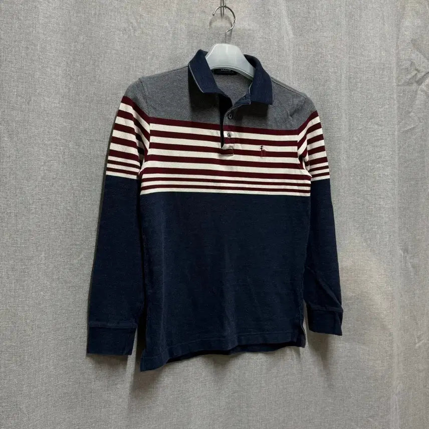 [BUNJANG] Hazzys Striped Cotton Long Sleeve Polo Shirt / [95] 헤지스 스트라이프 코튼 면 긴팔 카라티