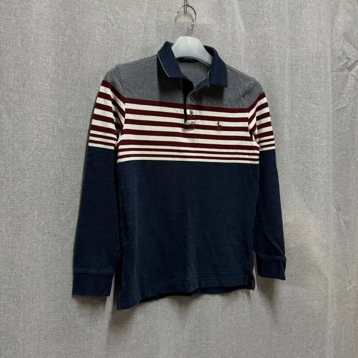 [BUNJANG] Hazzys Striped Cotton Long Sleeve Polo Shirt / [95] 헤지스 스트라이프 코튼 면 긴팔 카라티