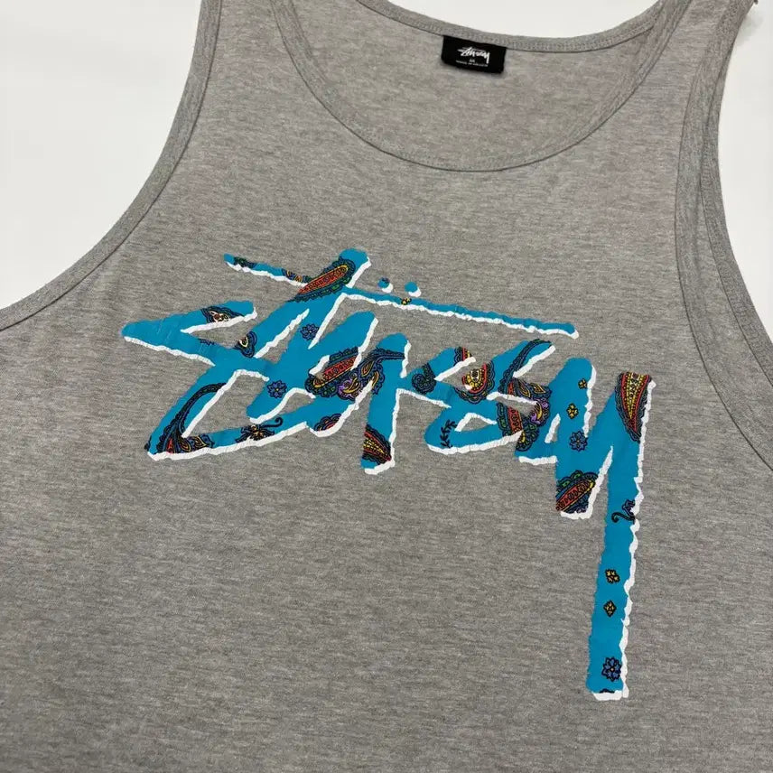 [BUNJANG] Stussy Paisley Stock Tank Top Grey Heather / 스투시 페이즐리 스톡 탱크 그레이헤더 나시