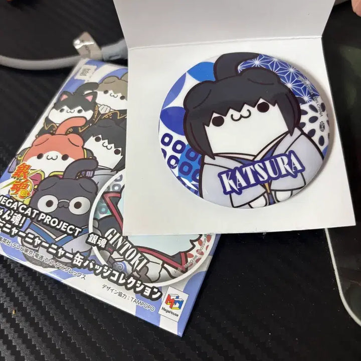 [BUNJANG] Gintama Zura MegaCat Can Badge / 은혼 즈라 캔뱃지 메가캣