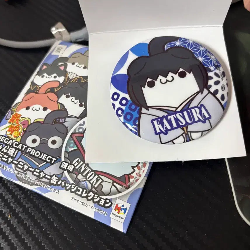 [BUNJANG] Gintama Zura MegaCat Can Badge / 은혼 즈라 캔뱃지 메가캣