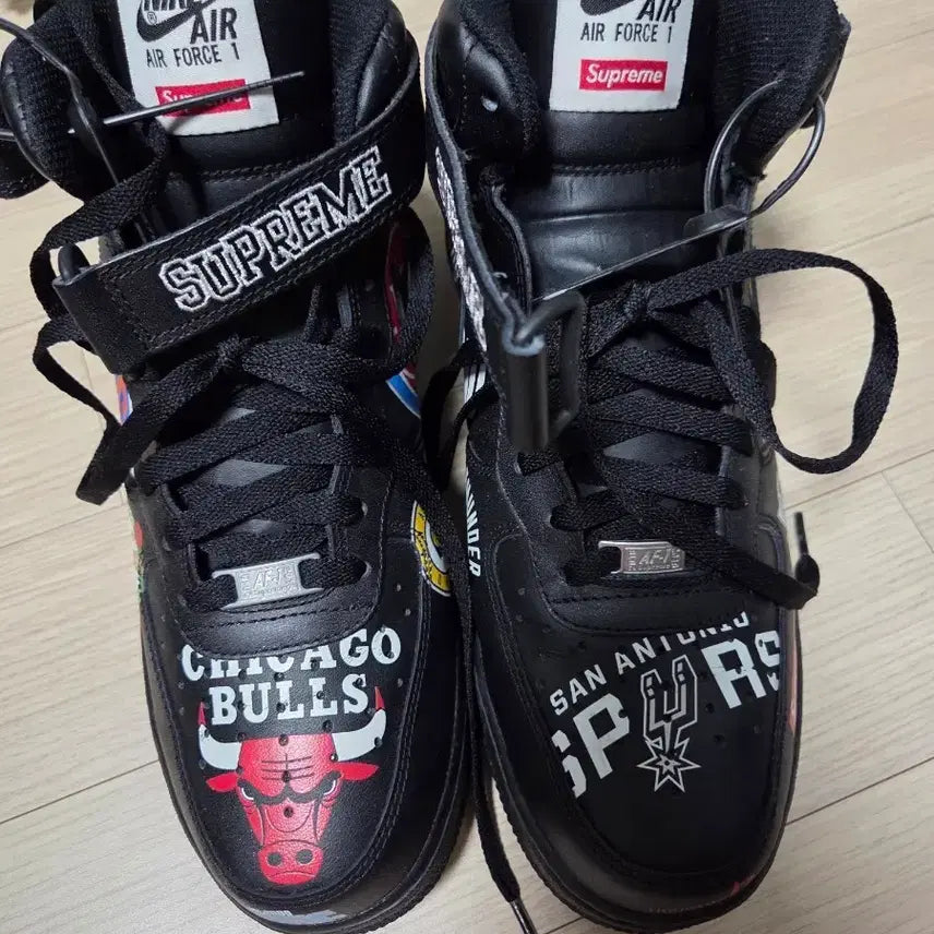 [BUNJANG] Nike Air Force 1 Supreme NBA Mid Black / 280 에어포스 슈프림 미드 NBA 블랙
