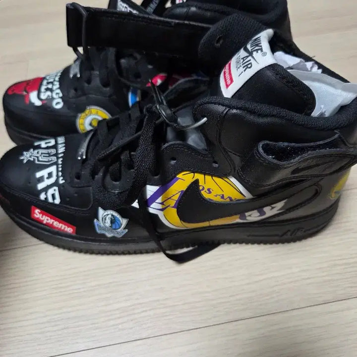 [BUNJANG] Nike Air Force 1 Supreme NBA Mid Black / 280 에어포스 슈프림 미드 NBA 블랙