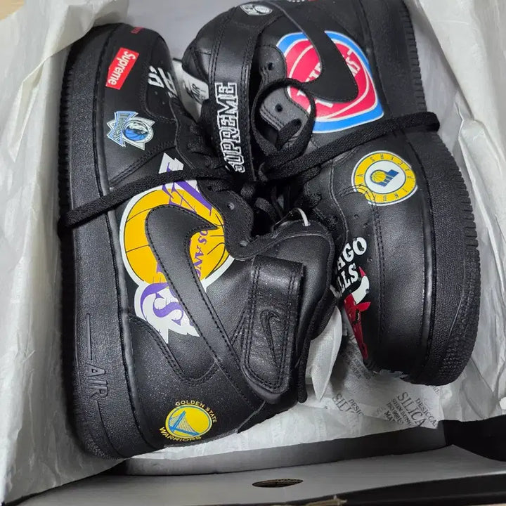 [BUNJANG] Nike Air Force 1 Supreme NBA Mid Black / 280 에어포스 슈프림 미드 NBA 블랙