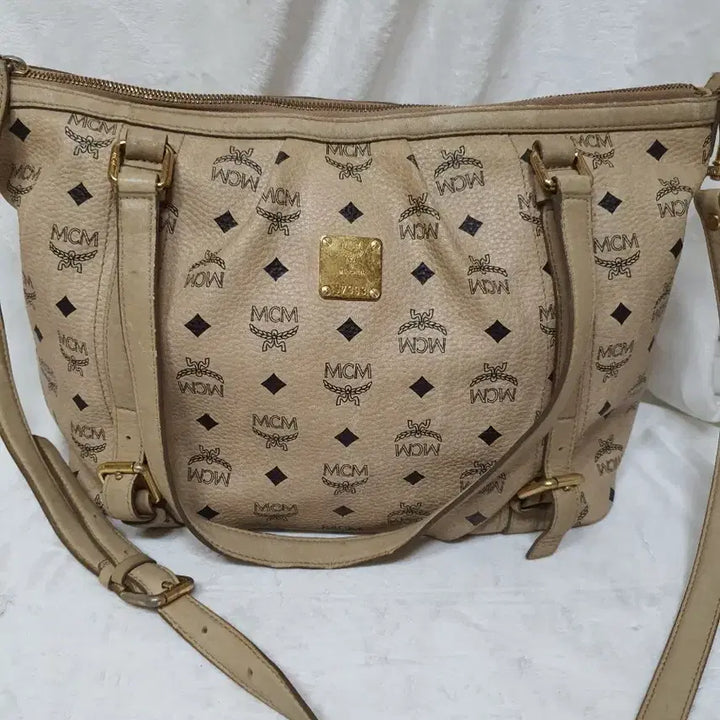 [BUNJANG] MCM Visetos Shoulder Bag Beige / 정품 mcm 베이지 비세토스