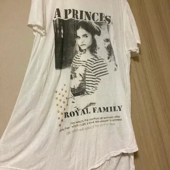 [BUNJANG] White Printing Asymmetric Long T-shirt / 화이트 프린팅 언발란스 롱 티셔츠 Free