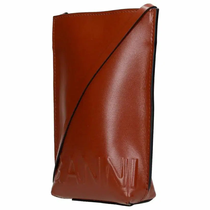 [BUNJANG] GANNI Brown Vegan Leather Mini Crossbody Bag / GANNI 가니 브라운 비건레더 미니 크로스백 숄더백 핸드폰백