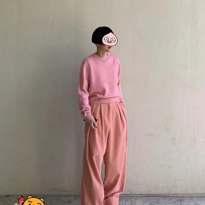 [BUNJANG] Unknown Corduroy Wide Slacks / 도매틱_코듀와이드슬랙스(핑크)